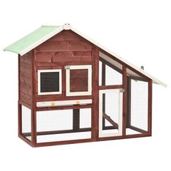 Kaninkoppi mokka ja valkoinen 140x63x120 cm täysi kuusi hinta ja tiedot | Pieneläinten häkit ja tarvikkeet | hobbyhall.fi