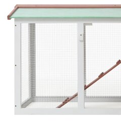 Suuri kanin ulkokoppi ruskea ja valkoinen 145x45x84 cm puu hinta ja tiedot | Pieneläinten häkit ja tarvikkeet | hobbyhall.fi