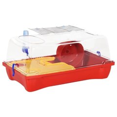 Hamsterin häkki punainen 57x33x26 cm polypropeeni hinta ja tiedot | Pieneläinten häkit ja tarvikkeet | hobbyhall.fi