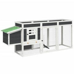 Kanankoppi harmaa 204x50x84 cm täysi mänty hinta ja tiedot | Pieneläinten häkit ja tarvikkeet | hobbyhall.fi