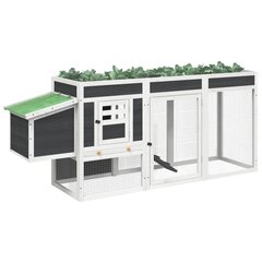 Kanankoppi harmaa 204x50x84 cm täysi mänty hinta ja tiedot | Pieneläinten häkit ja tarvikkeet | hobbyhall.fi