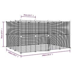 28-paneelinen lemmikkihäkki ovella, musta 35x35 cm teräs hinta ja tiedot | Pieneläinten häkit ja tarvikkeet | hobbyhall.fi