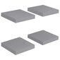 Kelluvat seinähyllyt 4 kpl harmaa 23x23,5x3,8cm MDF hinta ja tiedot | Hyllyt | hobbyhall.fi