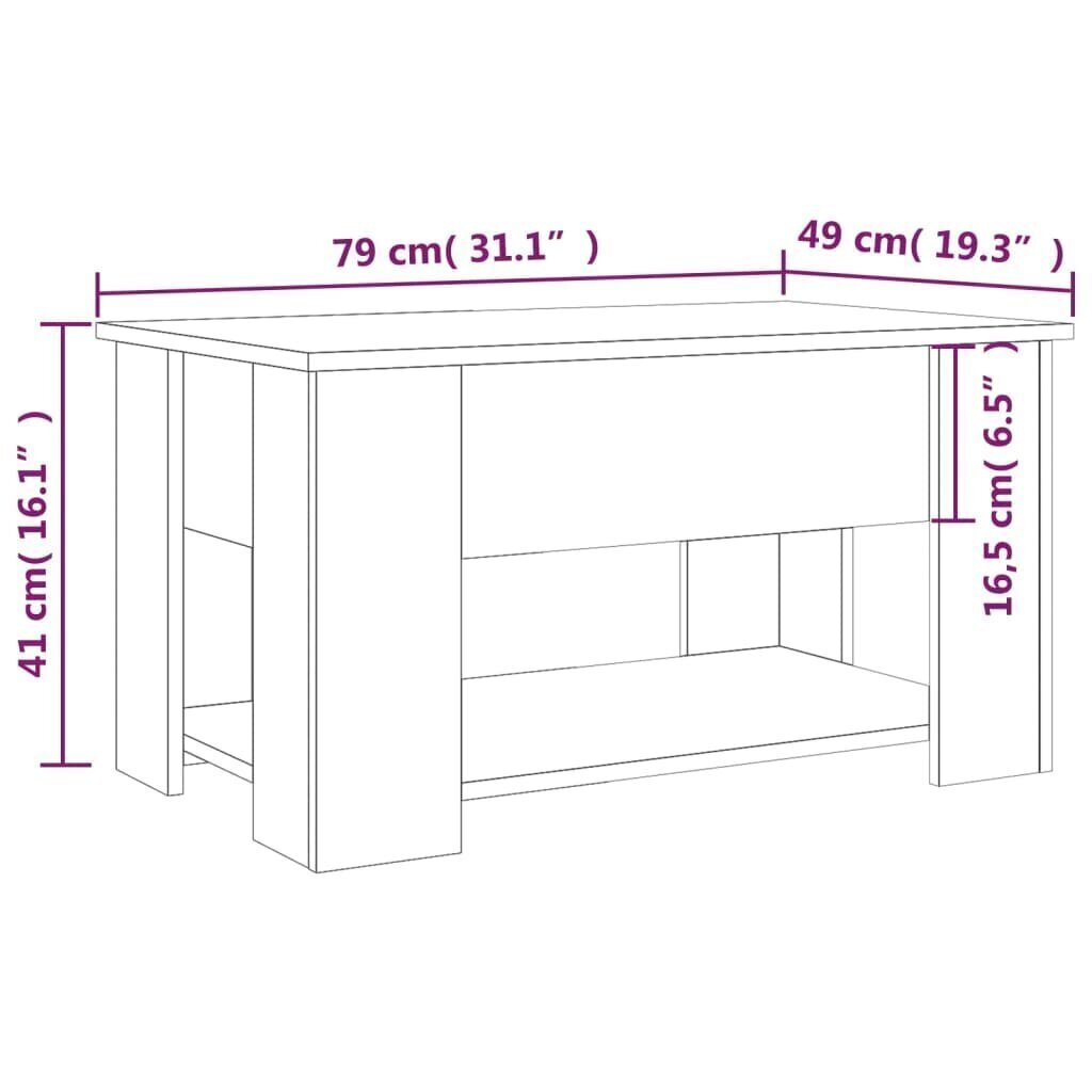 Sohvapöytä savutammi 79x49x41 cm tekninen puu hinta ja tiedot | Sohvapöydät | hobbyhall.fi