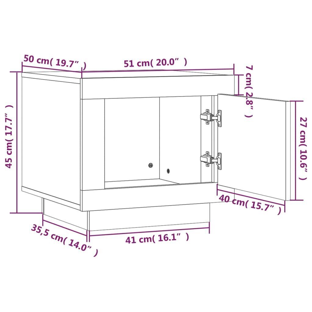 Sohvapöytä savutammi 51x50x45 cm tekninen puu hinta ja tiedot | Sohvapöydät | hobbyhall.fi