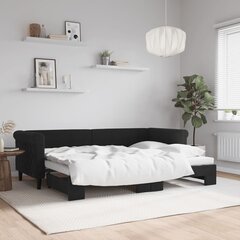Sänky ulosvedettävällä osalla , musta hinta ja tiedot | Sängyt | hobbyhall.fi