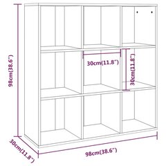 Kirjahylly ruskea tammi 98x30x98 cm hinta ja tiedot | Hyllyt | hobbyhall.fi