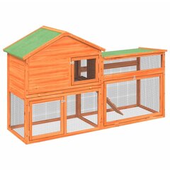 Kaninkoppi ruskea 185,5x60,5x109,5 cm täysi mänty hinta ja tiedot | Pieneläinten häkit ja tarvikkeet | hobbyhall.fi