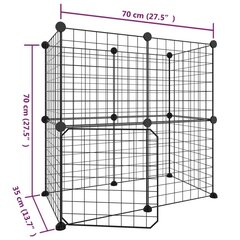 12-paneelinen lemmikkihäkki ovella musta 35x35 cm teräs hinta ja tiedot | Pieneläinten häkit ja tarvikkeet | hobbyhall.fi