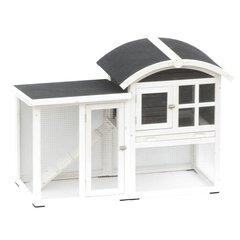 @Pet Kaninkoppi Piazza 130x62x90,5 cm valkoinen ja musta 20085 hinta ja tiedot | Pieneläinten häkit ja tarvikkeet | hobbyhall.fi