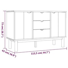 Senkki OTTA 113,5x43x73 cm täysi mänty hinta ja tiedot | Olohuoneen kaapit ja lipastot | hobbyhall.fi