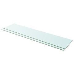 Hyllyt 2 kpl kirkas lasi 110x25 cm hinta ja tiedot | Hyllyt | hobbyhall.fi