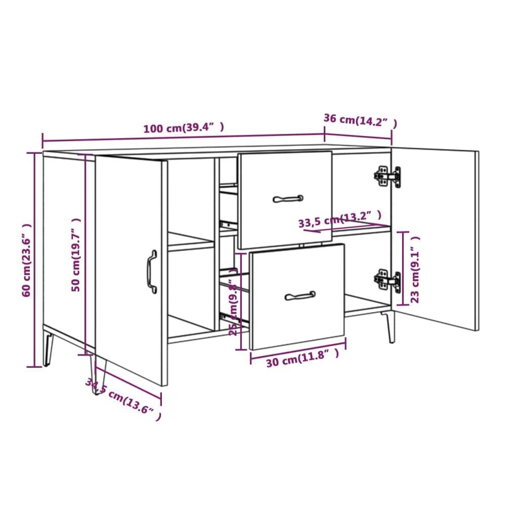 Senkki betoninharmaa 100x36x60 cm tekninen puu hinta ja tiedot | Olohuoneen kaapit ja lipastot | hobbyhall.fi