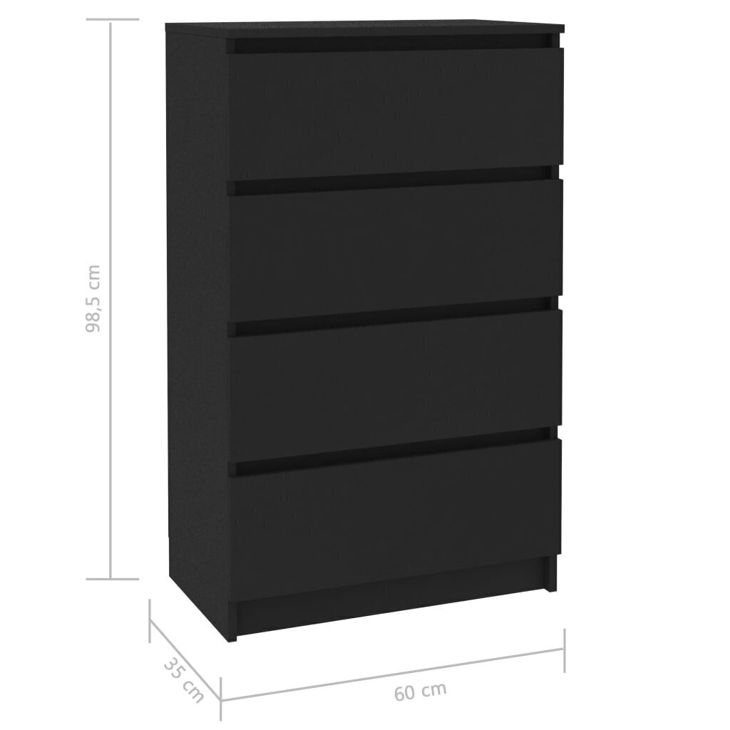 Senkki musta 60x35x98,5 cm tekninen puu hinta ja tiedot | Olohuoneen kaapit ja lipastot | hobbyhall.fi