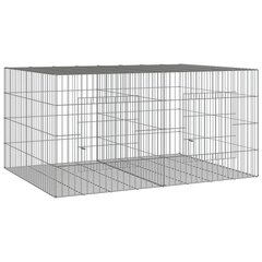 2-paneelinen Kanihäkki 110x79x54 cm galvanoitu rauta hinta ja tiedot | Pieneläinten häkit ja tarvikkeet | hobbyhall.fi