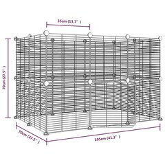 20-paneelinen lemmikkihäkki ovella, musta 35x35 cm teräs hinta ja tiedot | Pieneläinten häkit ja tarvikkeet | hobbyhall.fi