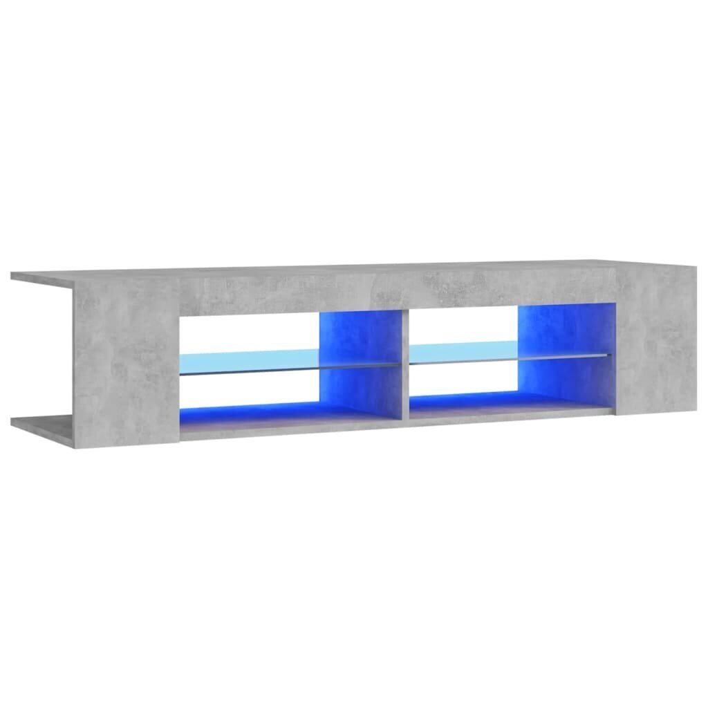 TV-taso LED-valoilla betoninharmaa 135x39x30 cm hinta ja tiedot | TV-tasot | hobbyhall.fi