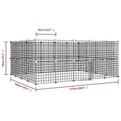 52-paneelinen lemmikkihäkki ovella musta 35x35 cm teräs hinta ja tiedot | Pieneläinten häkit ja tarvikkeet | hobbyhall.fi