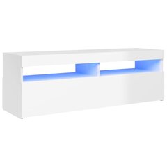 TV-taso LED-valoilla korkeakiilto valkoinen 120x35x40 cm hinta ja tiedot | TV-tasot | hobbyhall.fi