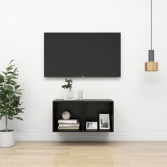 Seinäkiinnitettävä TV-taso musta 37x37x72 cm lastulevy hinta ja tiedot | TV-tasot | hobbyhall.fi