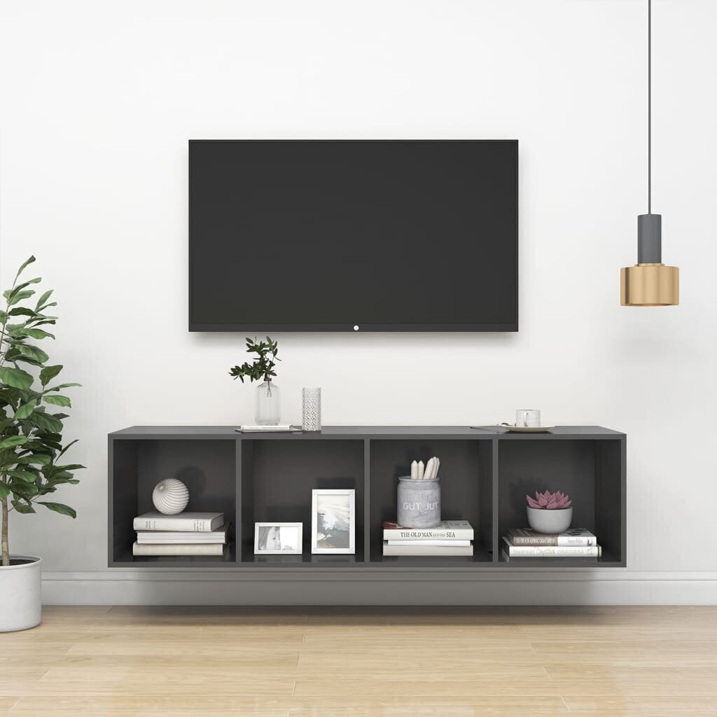 Seinäkiinnitettävä TV-taso harmaa 37x37x142,5 cm lastulevy hinta ja tiedot | TV-tasot | hobbyhall.fi