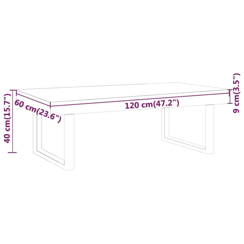 Sohvapöytä harmaa ja musta 120x60x40 cm MDF ja rauta hinta ja tiedot | Sohvapöydät | hobbyhall.fi