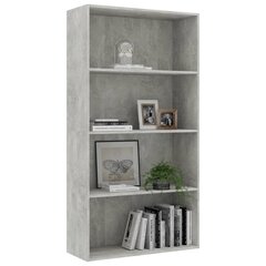 4-tasoinen kirjahylly betoninharmaa 80x30x151,5 cm lastulevy hinta ja tiedot | Hyllyt | hobbyhall.fi