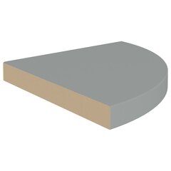 Kelluvat kulmahyllyt 4 kpl harmaa 35x35x3,8 cm MDF hinta ja tiedot | Hyllyt | hobbyhall.fi