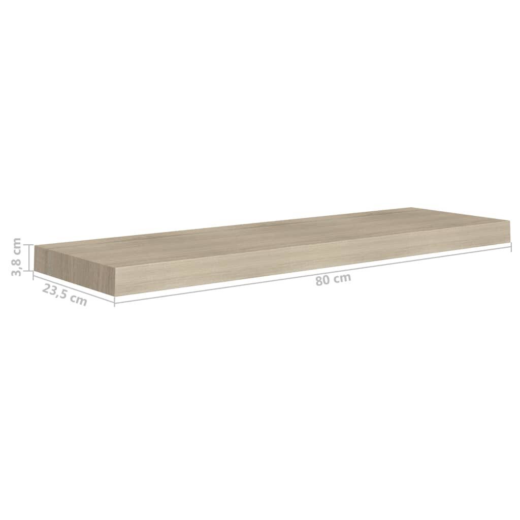 Kelluva seinähylly tammi 80x23,5x3,8 cm MDF hinta ja tiedot | Hyllyt | hobbyhall.fi