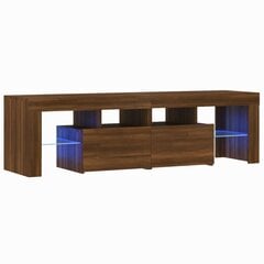 TV-taso LED-valoilla ruskea tammi 140x36,5x40 cm hinta ja tiedot | Sohvapöydät | hobbyhall.fi