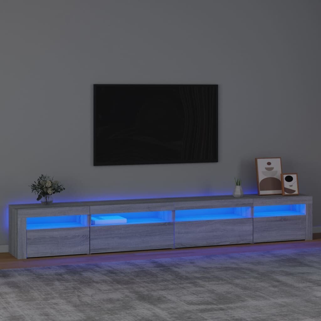 TV-taso LED-valoilla harmaa Sonoma 270x35x40 cm hinta ja tiedot | TV-tasot | hobbyhall.fi