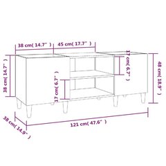 LP-levyjen säilytyskaappi musta 121x38x48 cm tekninen puu hinta ja tiedot | Olohuoneen kaapit ja lipastot | hobbyhall.fi