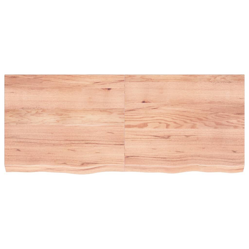 Seinähylly vaaleanruskea 120x50x(2-6) cm käsitelty täystammi hinta ja tiedot | Hyllyt | hobbyhall.fi