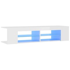 TV-taso LED-valoilla korkeakiilto valkoinen 135x39x30 cm hinta ja tiedot | TV-tasot | hobbyhall.fi