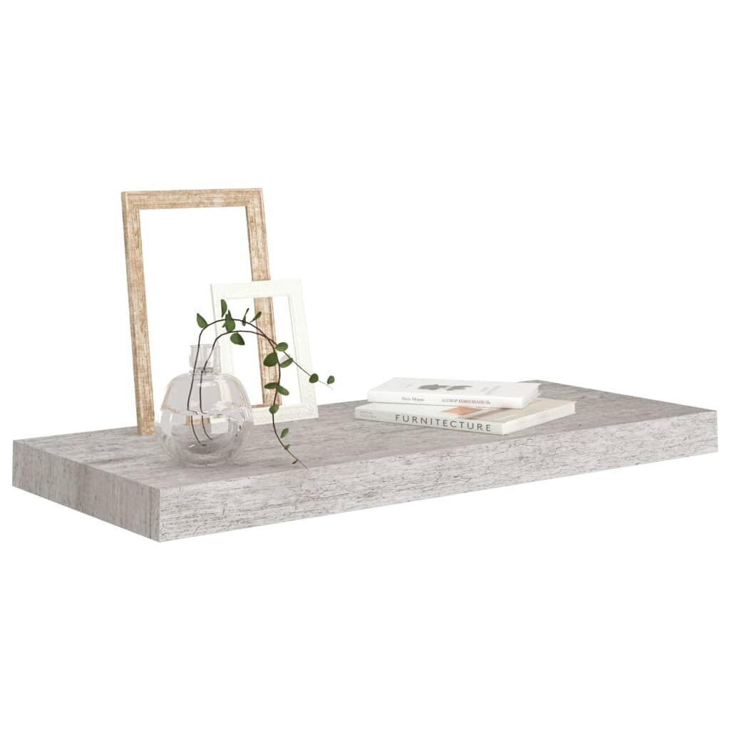 Kelluvat seinähyllyt 4 kpl betoninharmaa 60x23,5x3,8 cm MDF hinta ja tiedot | Hyllyt | hobbyhall.fi