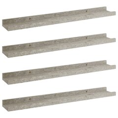 Seinähyllyt 4 kpl betoninharmaa 60x9x3 cm hinta ja tiedot | Hyllyt | hobbyhall.fi