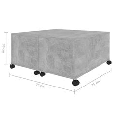 Sohvapöytä betoninharmaa 75x75x38 cm lastulevy hinta ja tiedot | Sohvapöydät | hobbyhall.fi