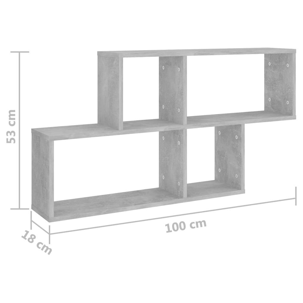 Seinähylly betoninharmaa 100x18x53 cm lastulevy hinta ja tiedot | Hyllyt | hobbyhall.fi