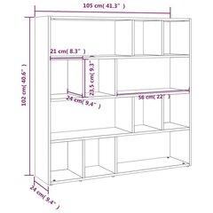 Kirjahylly/tilanjakaja ruskea tammi 105x24x102 cm hinta ja tiedot | Hyllyt | hobbyhall.fi