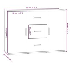 Senkki harmaa Sonoma 91x29,5x65 cm tekninen puu hinta ja tiedot | Olohuoneen kaapit ja lipastot | hobbyhall.fi