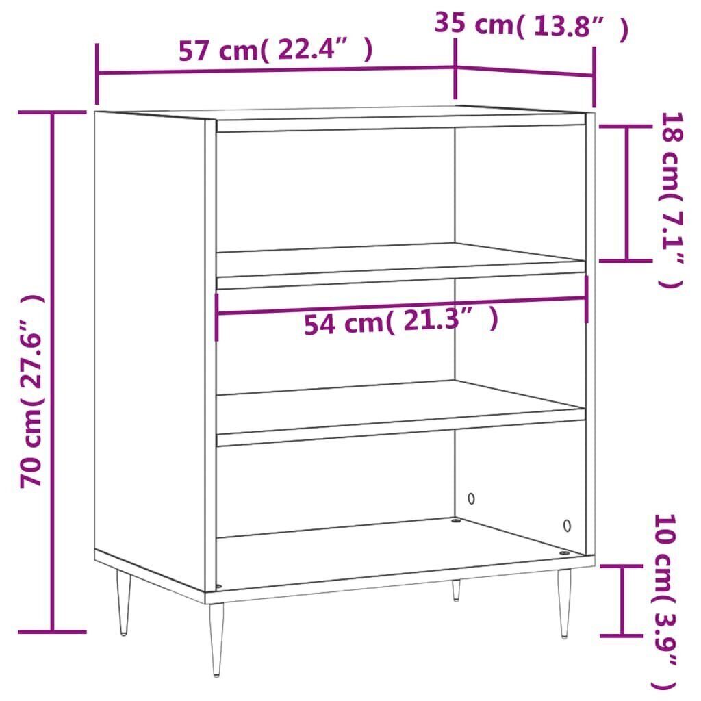 Senkki harmaa Sonoma 57x35x70 cm tekninen puu hinta ja tiedot | Olohuoneen kaapit ja lipastot | hobbyhall.fi