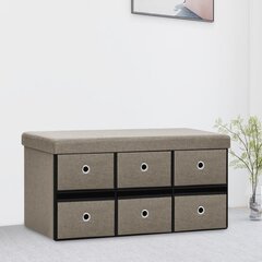 Penkki-säilytyslaatikko, taupe, 76x38x38cm, tekoliina hinta ja tiedot | Kenkäkaapit ja -hyllyt | hobbyhall.fi