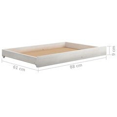Ulosvedettävä sänky, 2x(90x200) cm, valkoinen hinta ja tiedot | Sängyt | hobbyhall.fi