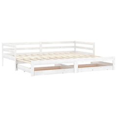 Ulosvedettävä sänky, 2x(90x200) cm, valkoinen hinta ja tiedot | Sängyt | hobbyhall.fi