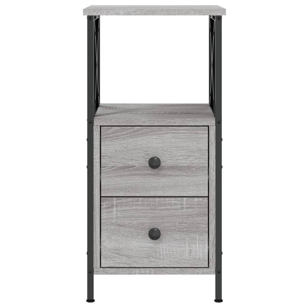 Yöpöydät 2 kpl harmaa Sonoma 34x35,5x70 cm tekninen puu hinta ja tiedot | Yöpöydät | hobbyhall.fi