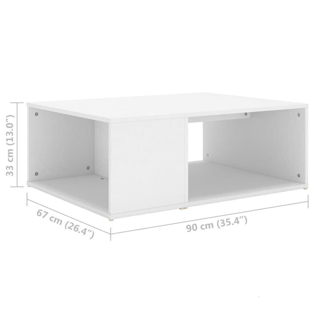 Sohvapöytä valkoinen 90x67x33 cm lastulevy hinta ja tiedot | Sohvapöydät | hobbyhall.fi