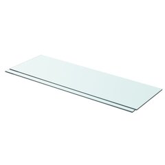 Hyllyt 2 kpl kirkas lasi 80x25 cm hinta ja tiedot | Hyllyt | hobbyhall.fi