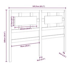 Sängynpääty 165,5x4x100 cm täysi mänty hinta ja tiedot | Sängyt | hobbyhall.fi