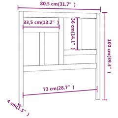 Sängynpääty hunajanruskea 80,5x4x100 cm täysi mänty hinta ja tiedot | Sängyt | hobbyhall.fi