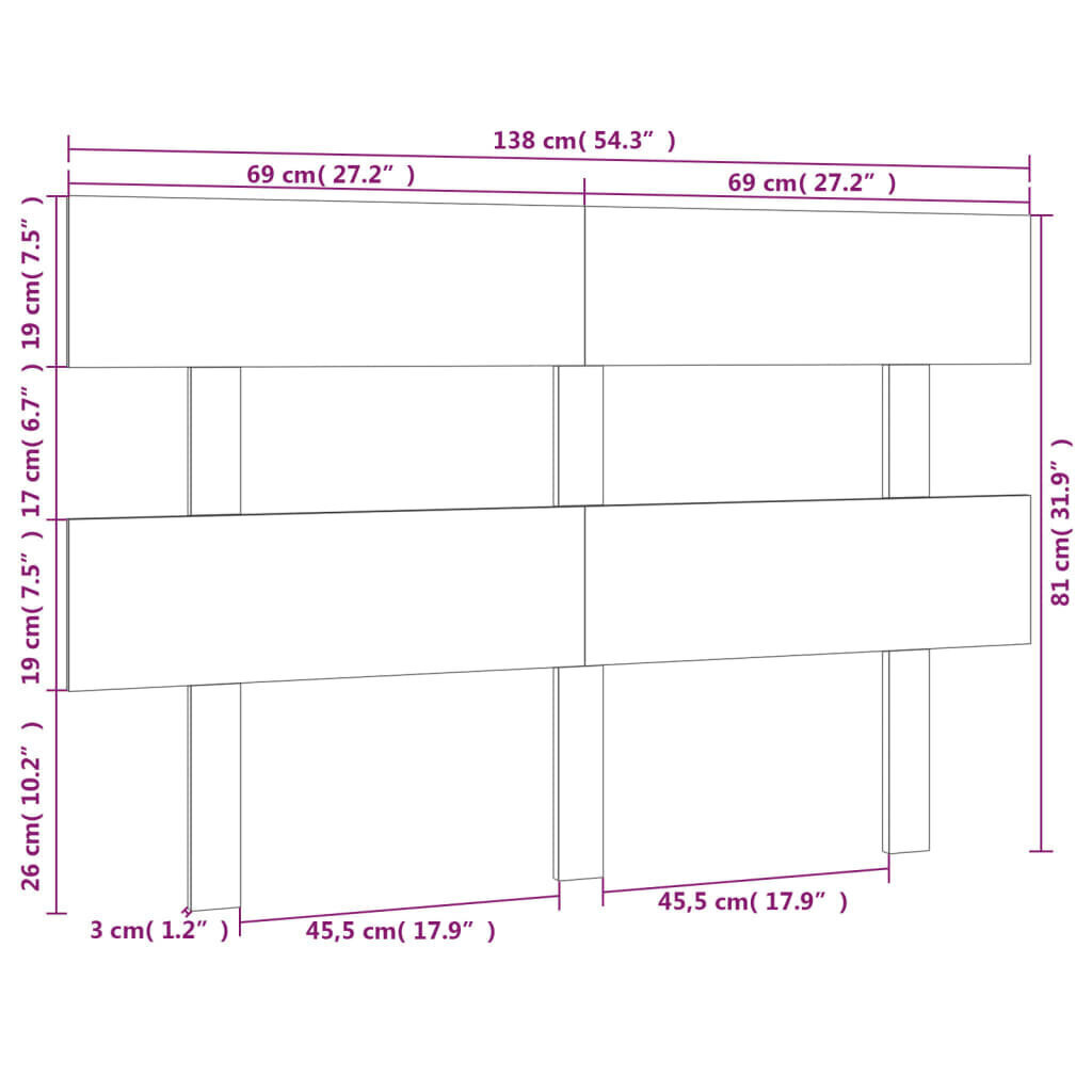 Sängynpääty hunajanruskea 138x3x81 cm täysi mänty hinta ja tiedot | Sängyt | hobbyhall.fi